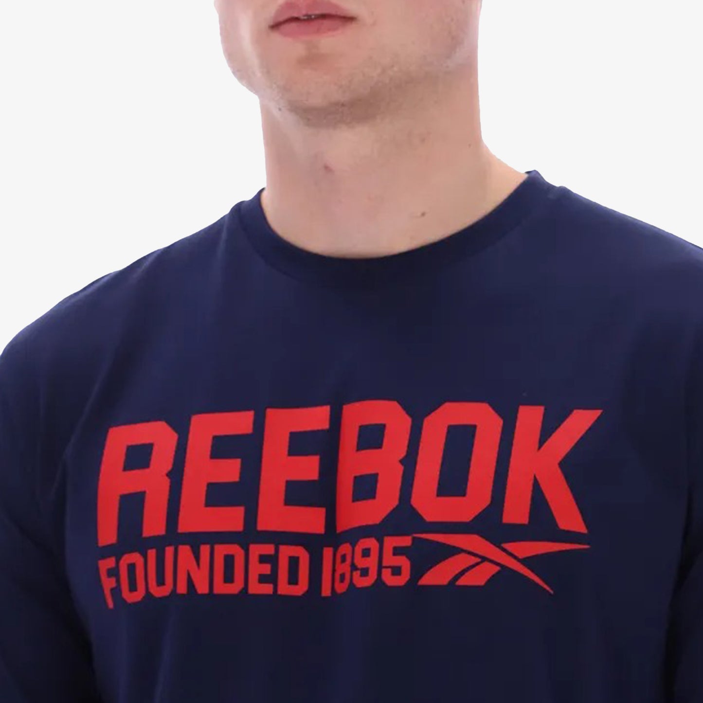 Camiseta Reebok Ethan Ss Crewneck Tee Hombre Azul Rojo