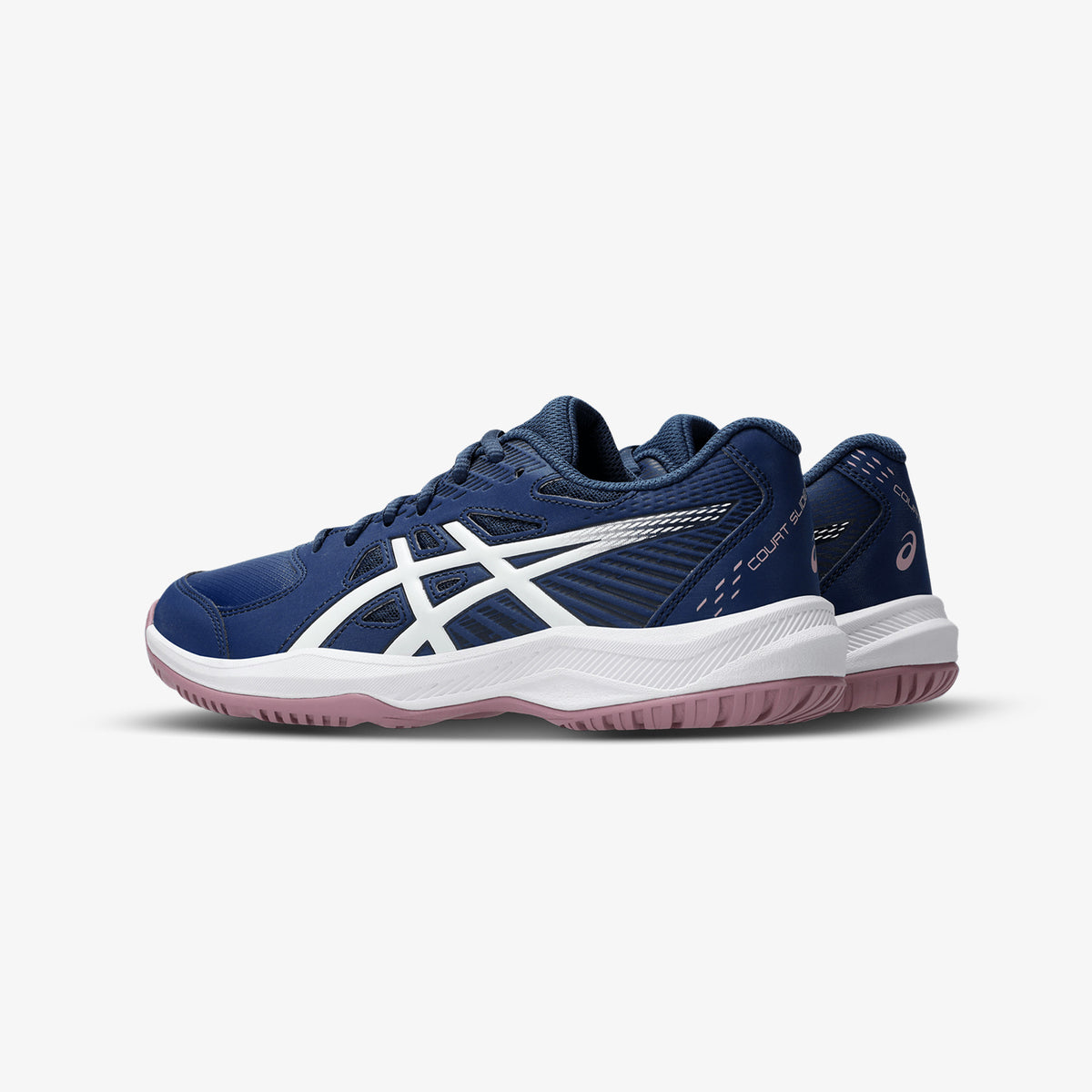 Tenis Asics Court Slide 4 Mujer Azul Blanco