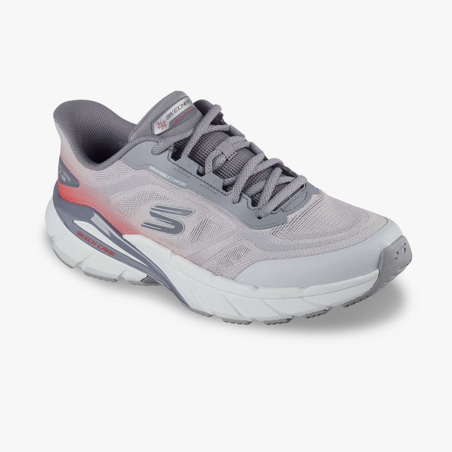 Tenis Skechers Skech Cage Hombre Gris Rojo