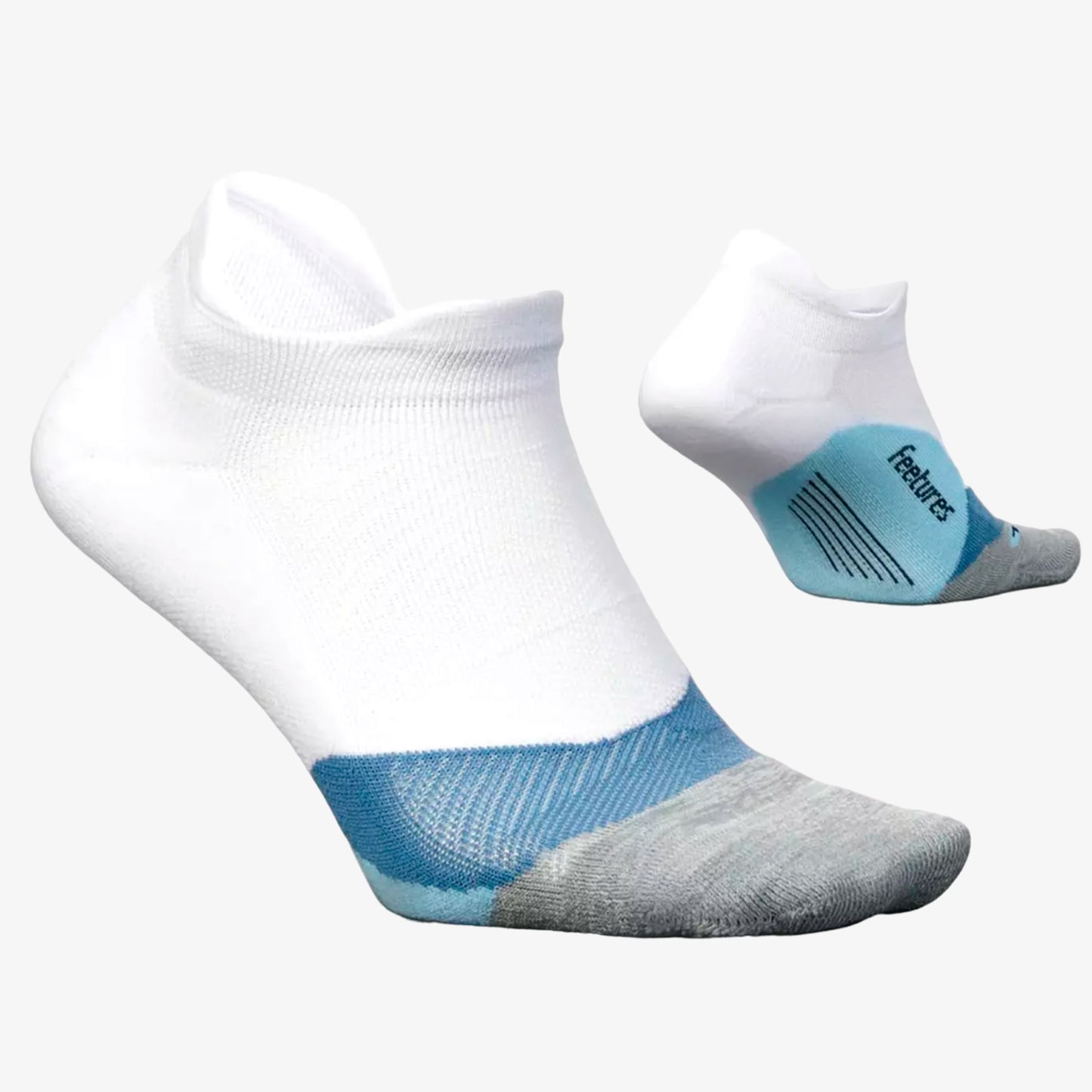 Medias Feetures Elite Light Unisex Blanco Azul