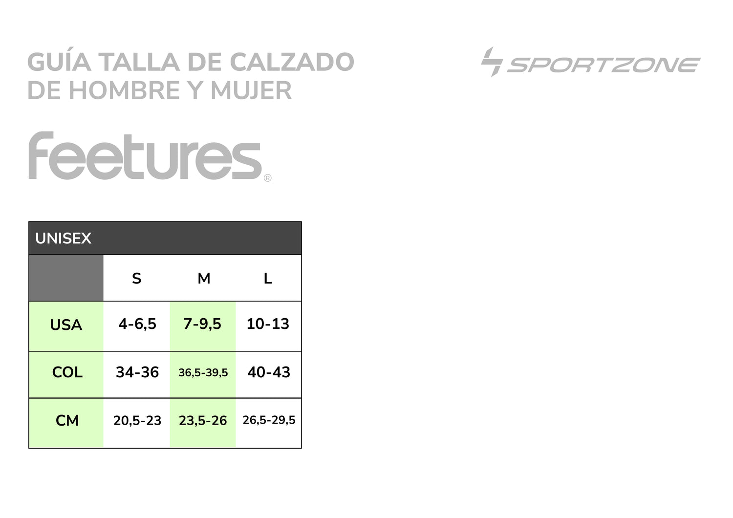 Guía de Tallas Feetures