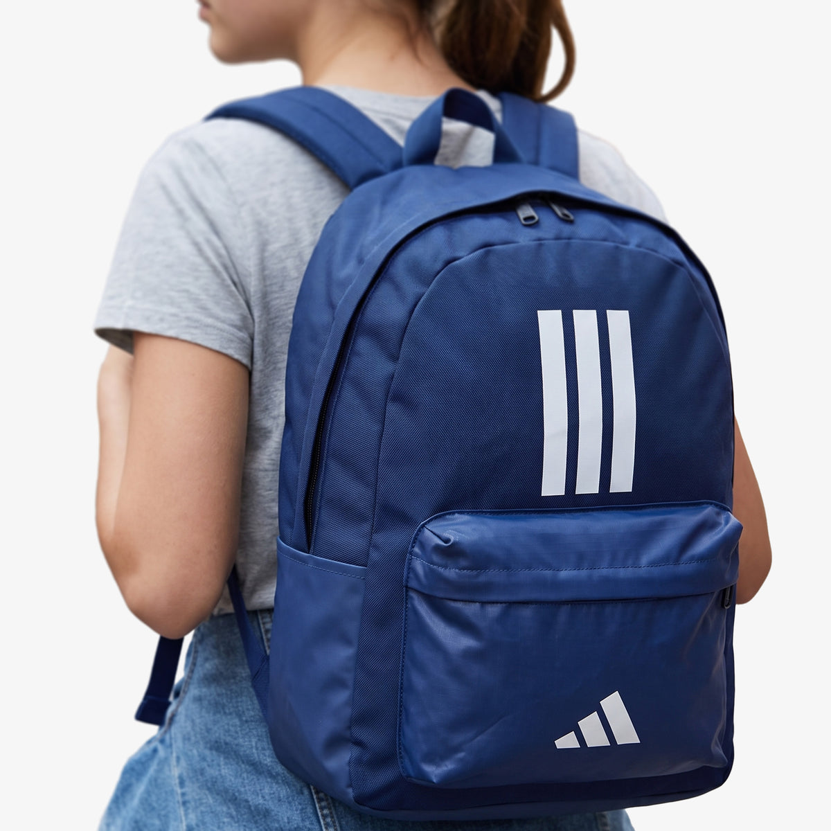 Morral Adidas Back To School 3 Rayas Unisex Azul Blanco