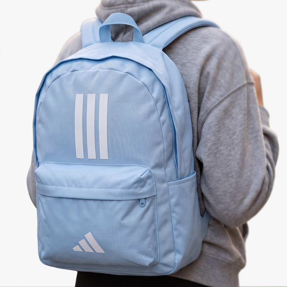 Morral Adidas Back To School 3 Rayas Unisex Azul Claro