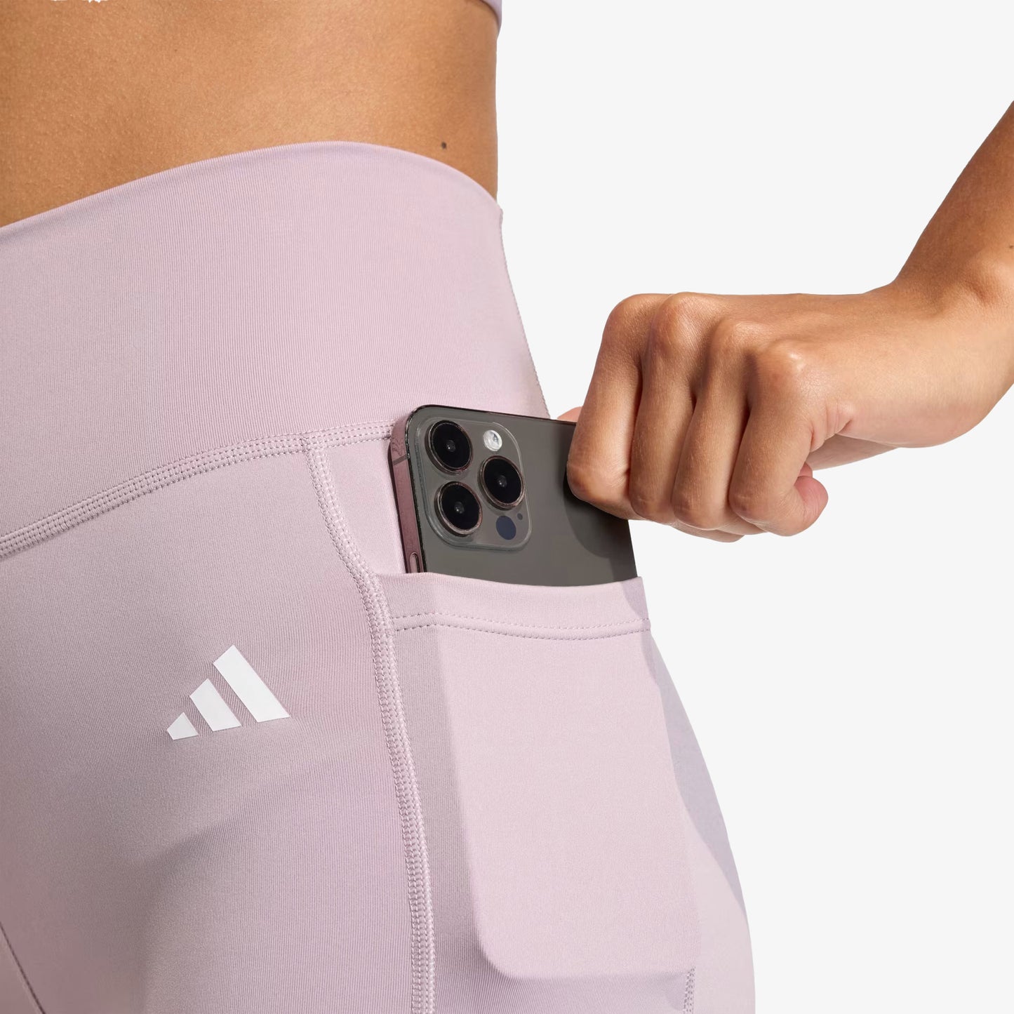 Lycra corta Adidas Optimé Essentials Stash Mujer Rosado