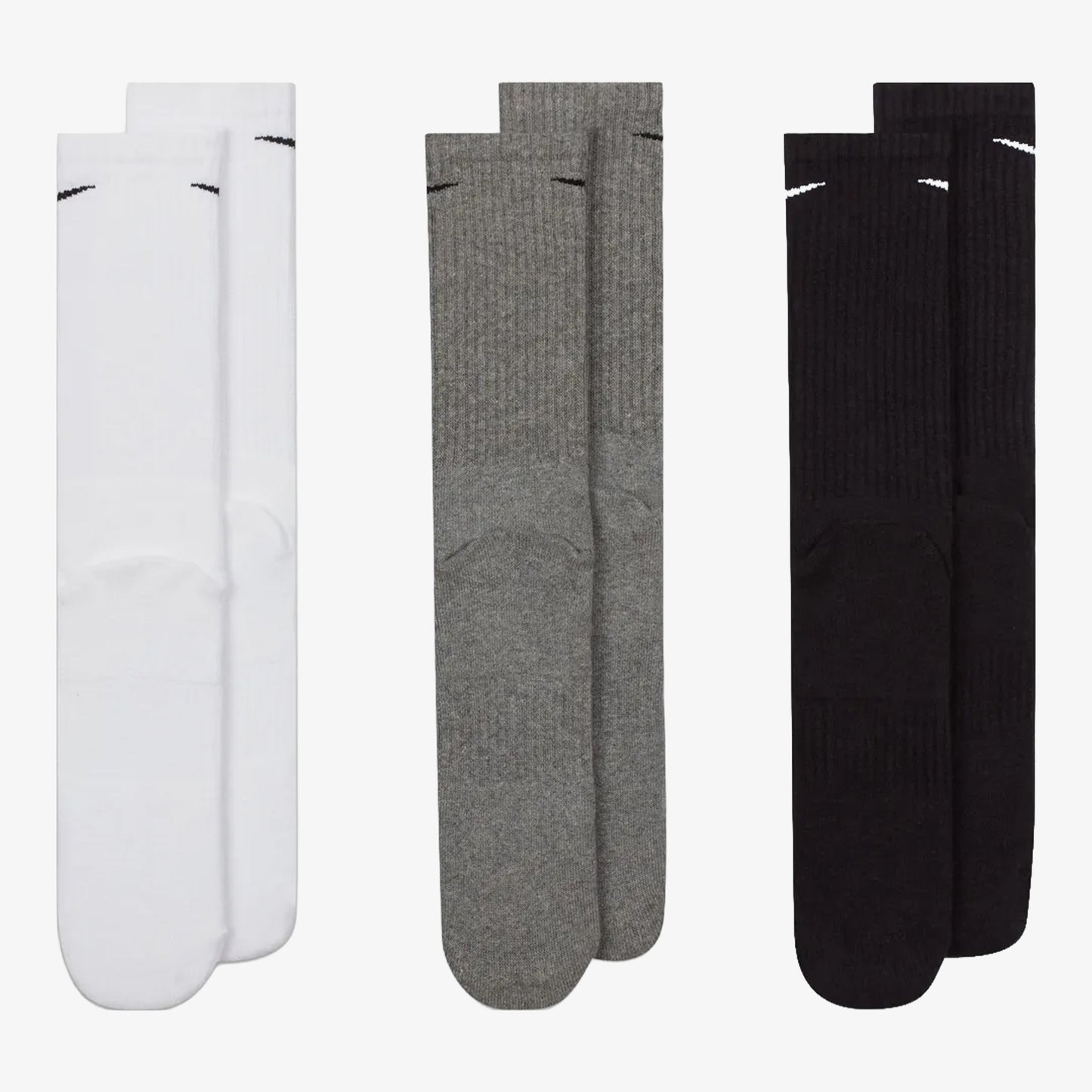 Medias Nike 3P Everyday Cushioned Unisex Negro Gris Blanco