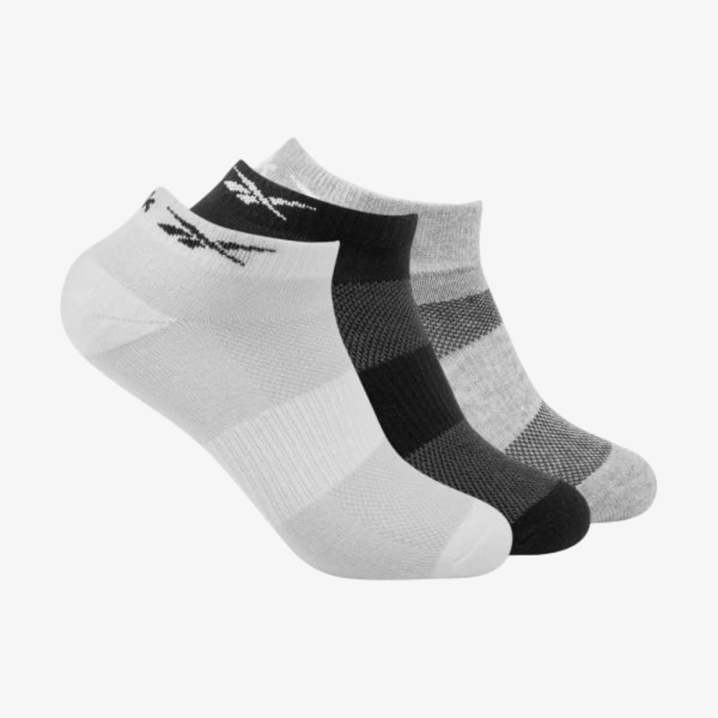 Medias Reebok 3P Te Low Cut Sock Unisex Negro Blanco Gris