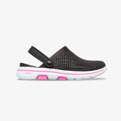 Suecos Skechers Go Walk 5 Mujer Negro Blanco Rosa