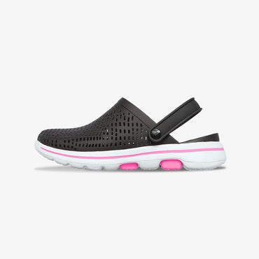 Suecos Skechers Go Walk 5 Mujer Negro Blanco Rosa