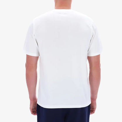 Camiseta Reebok Ethan Ss Crewneck Tee Hombre Blanco Azul