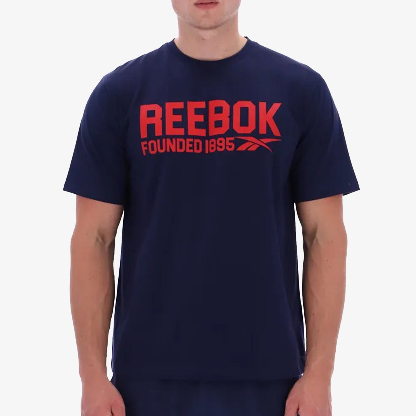 Camiseta Reebok Ethan Ss Crewneck Tee Hombre Azul Rojo