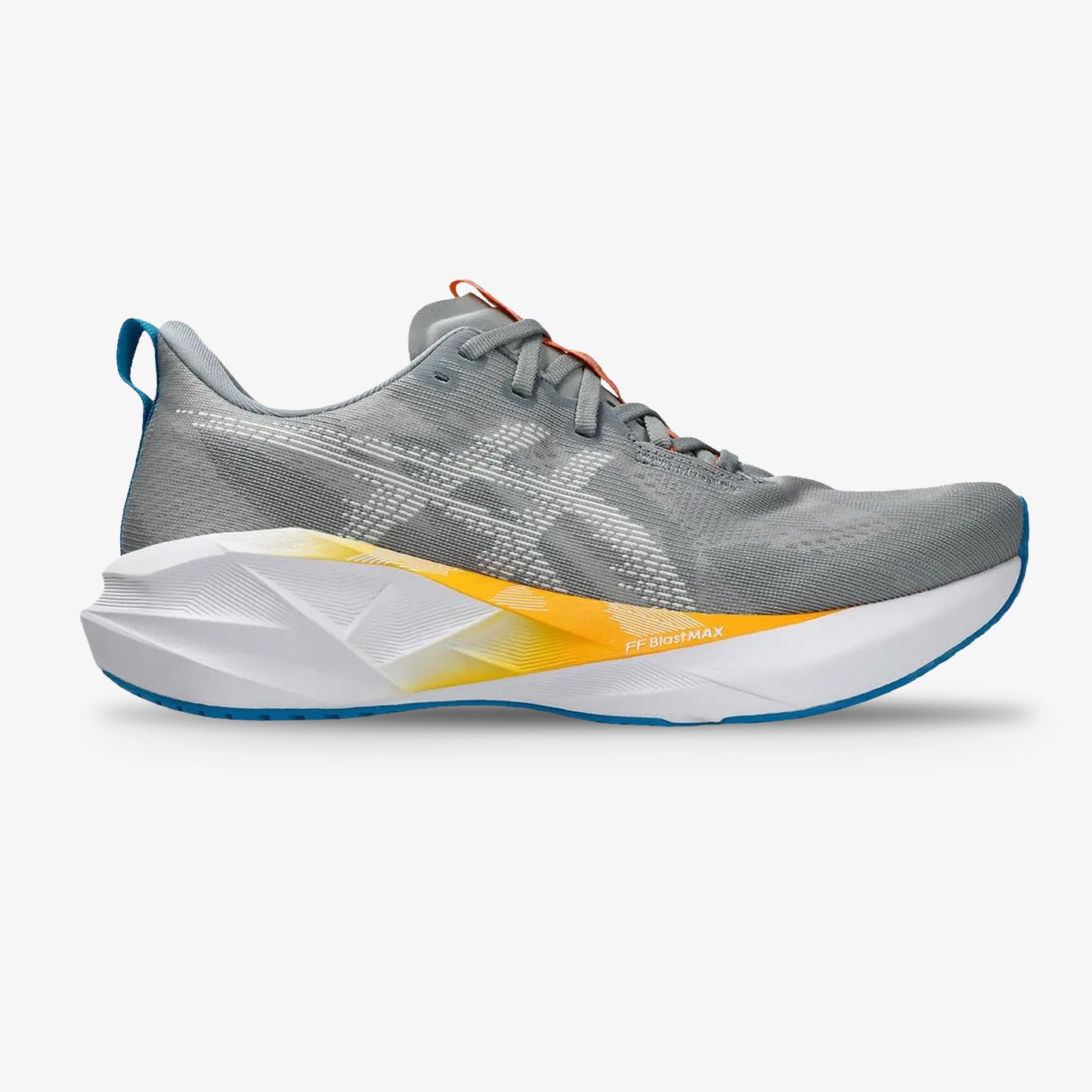 Tenis Asics Novablast 5 Hombre Gris Amarillo