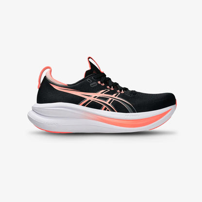 Tenis Asics Gel Nimbus 28 Mujer Negro Naranja
