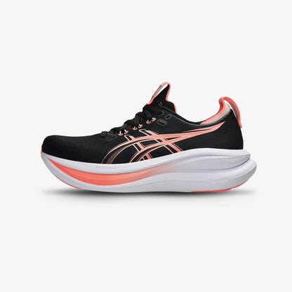 Tenis Asics Gel Nimbus 28 Mujer Negro Naranja