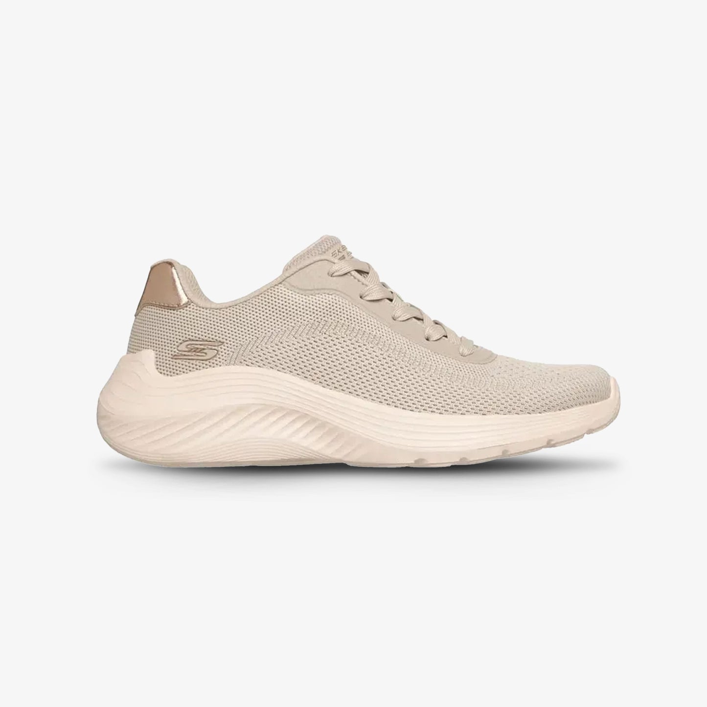 Tenis Skechers Bobs Squad Waves Mujer Beige