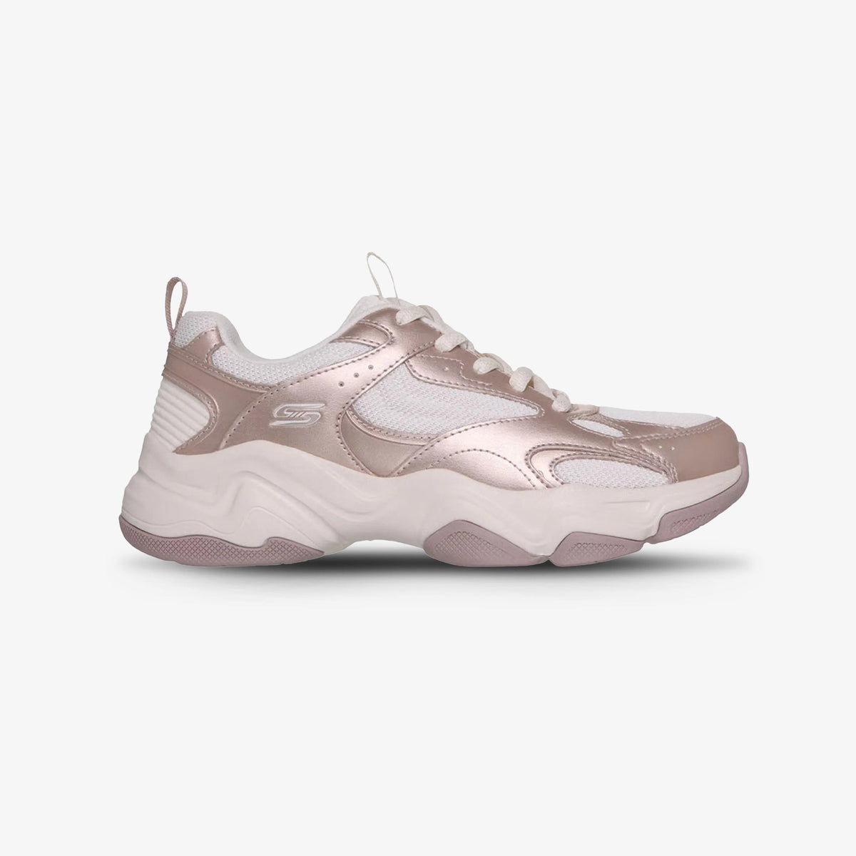 Tenis Skechers Bobs Diego Mujer Blanco Rosado