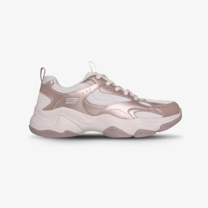 Tenis Skechers Bobs Diego Mujer Blanco Rosado