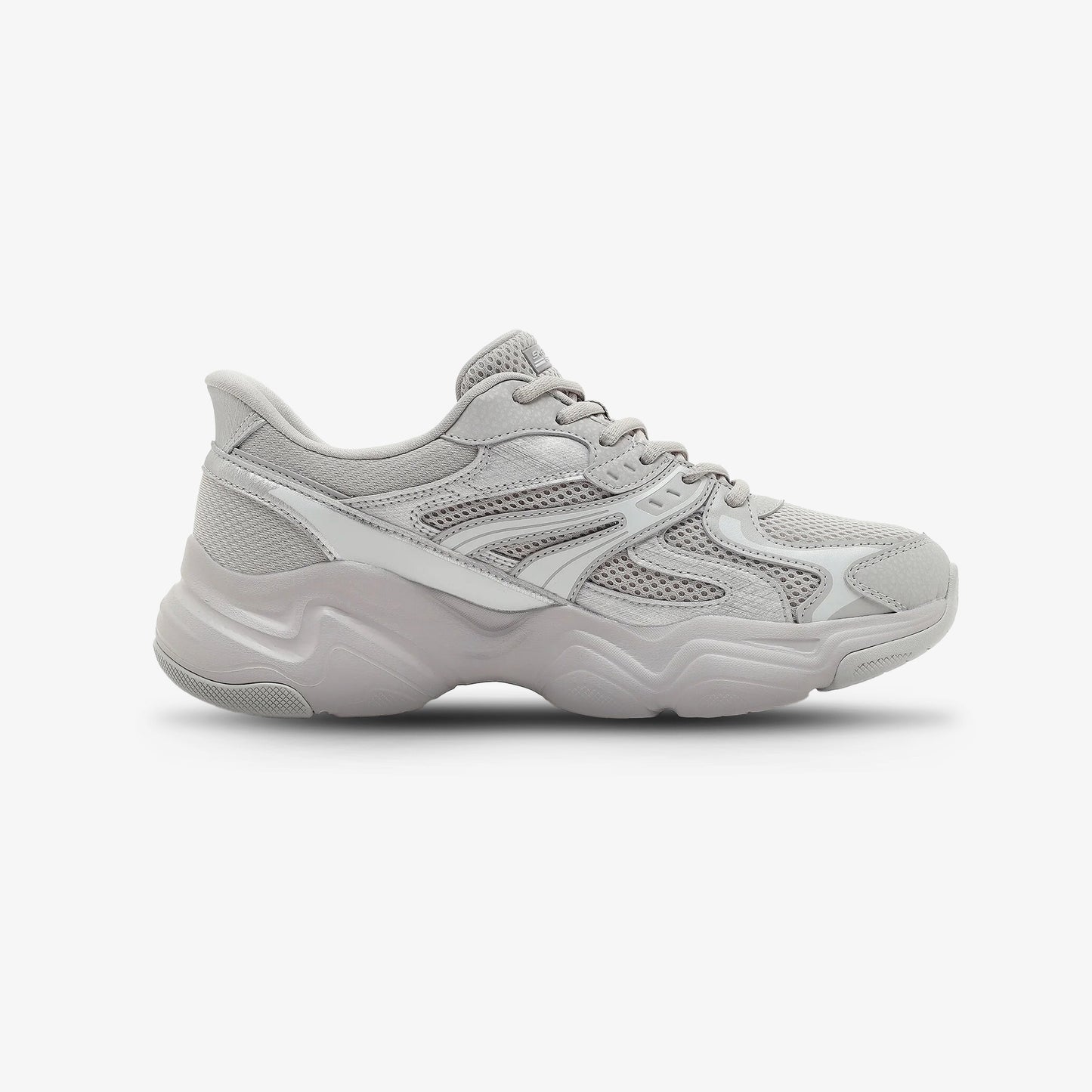 Tenis Skechers Bobs Diego Mujer Gris Blanco