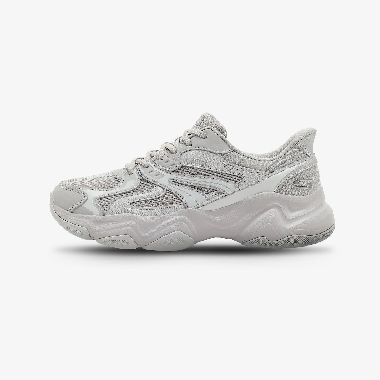Tenis Skechers Bobs Diego Mujer Gris Blanco