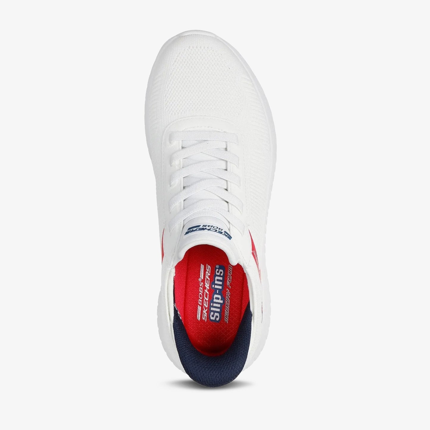 Tenis Skechers Bobs Squad Chaos Hombre Blanco Rojo