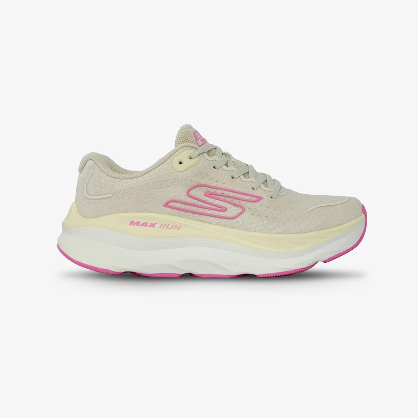 Tenis Skechers Performance Max Run Mujer Beige Rosa