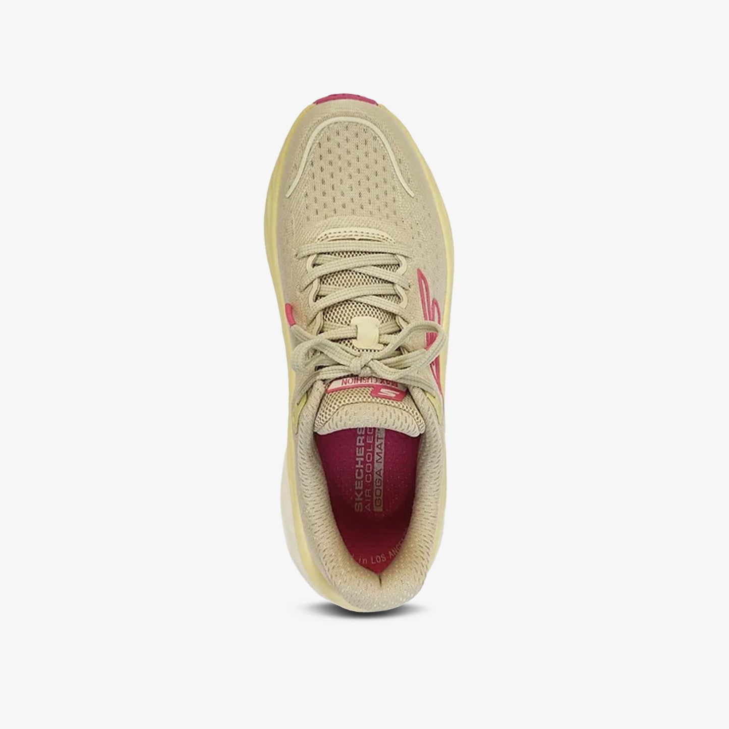 Tenis Skechers Performance Max Run Mujer Beige Rosa