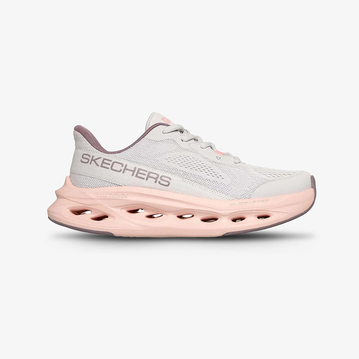 Tenis Skechers Max Cushioning Glide Mujer Gris Rosa