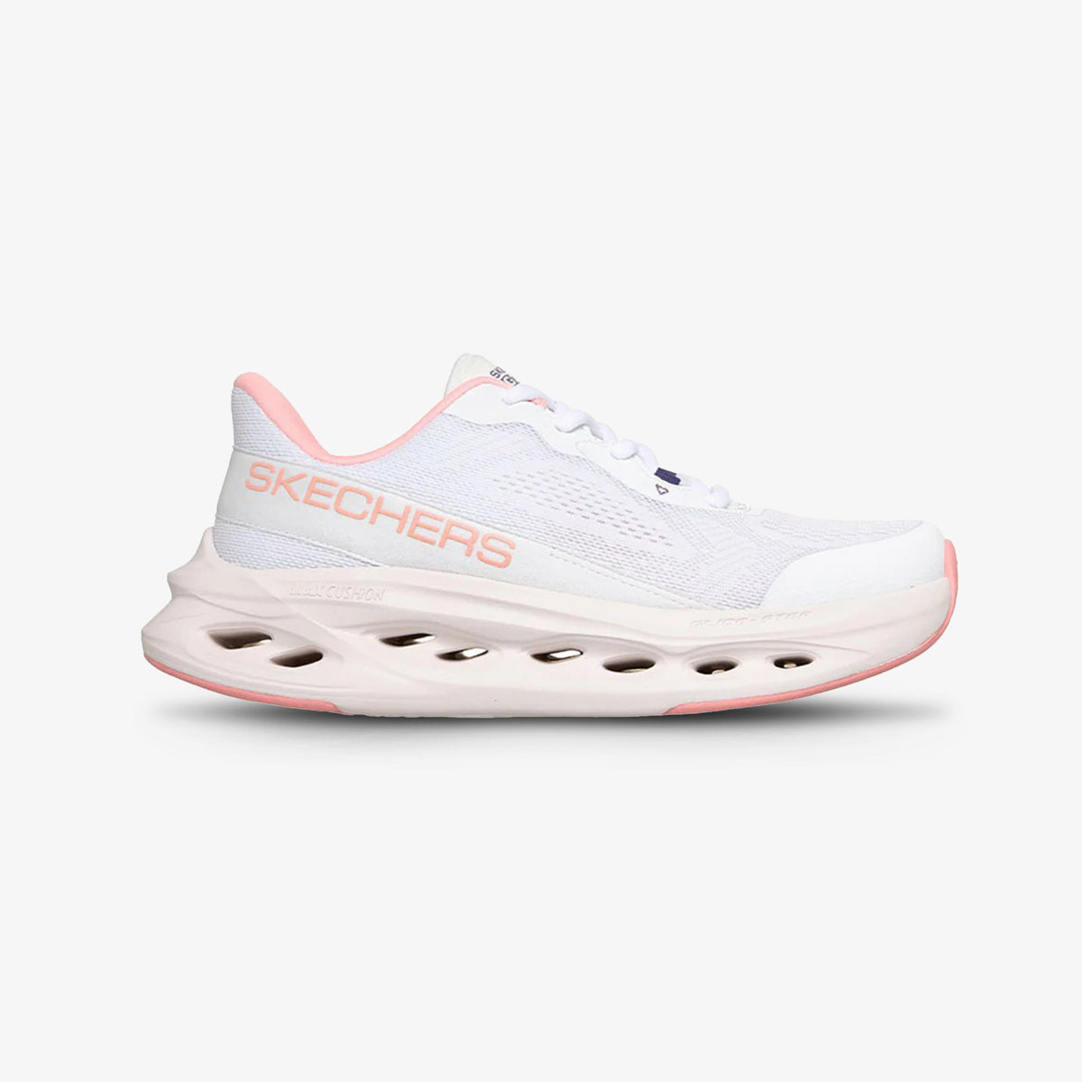 Tenis Skechers Max Cushioning Glide Mujer Blanco Rosa