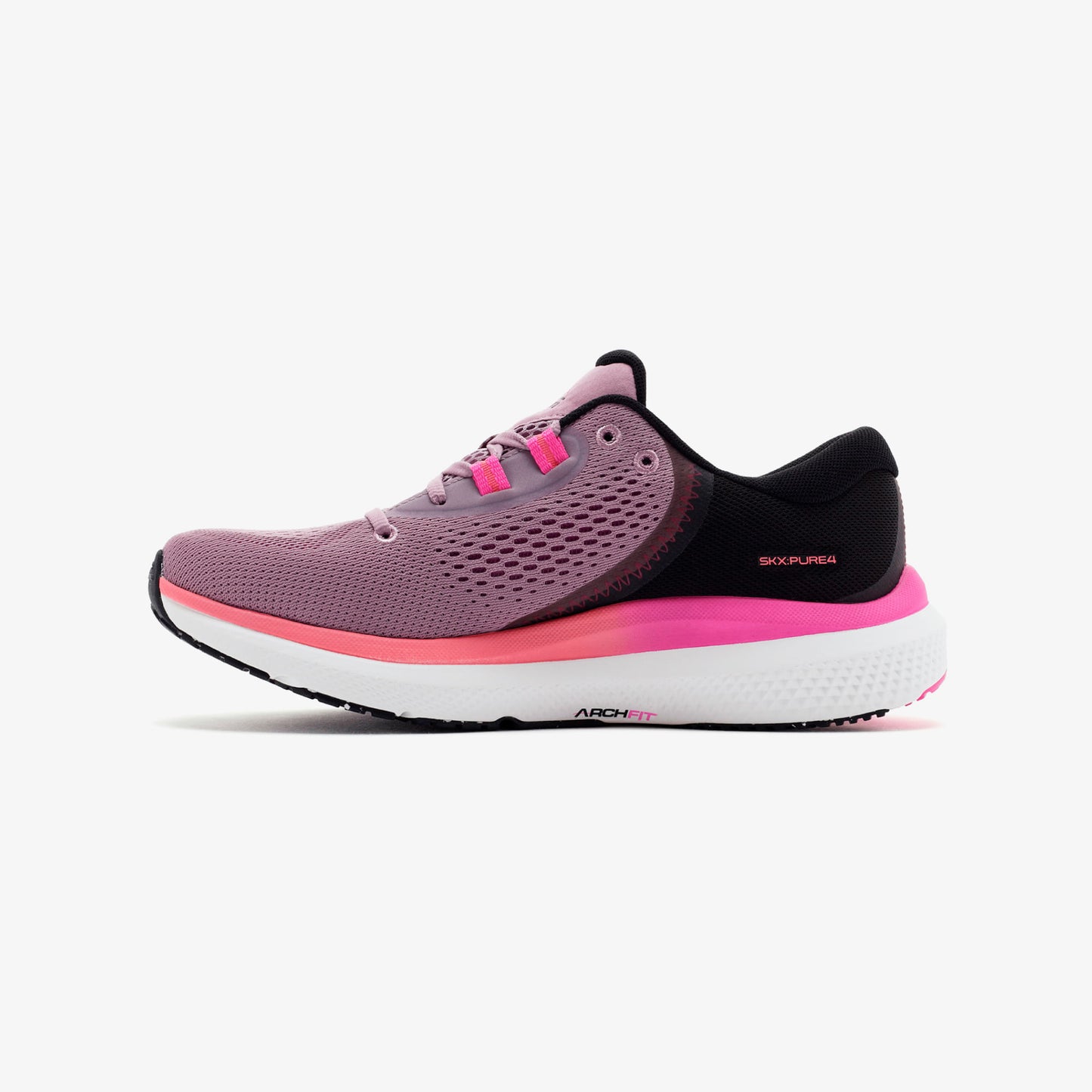 Tenis Skechers GO Run Pure 4 Mujer Rosado Negro