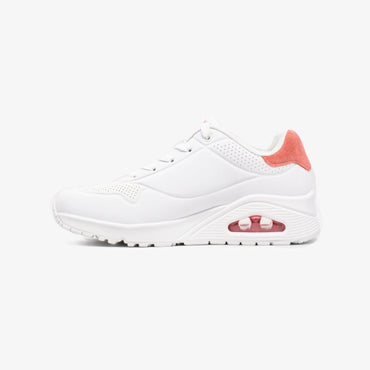 Tenis Skechers Uno Pop Back Mujer Blanco Rosado