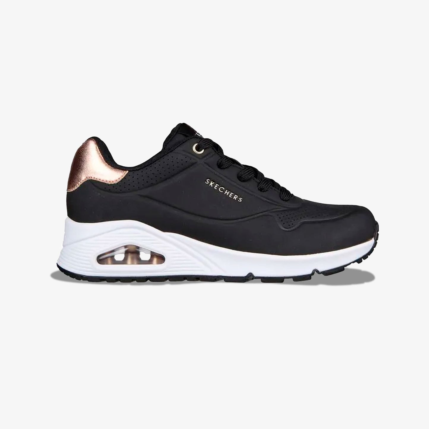 Tenis Skechers Golden Air Mujer Negro Dorado