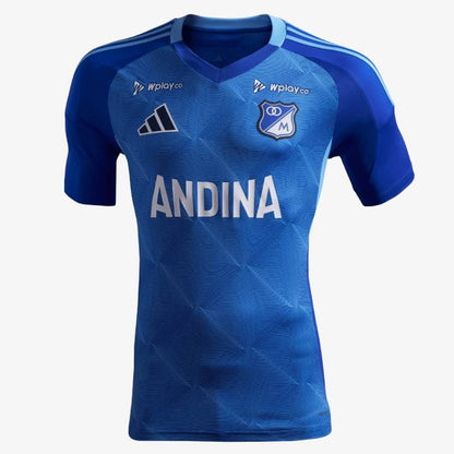 Camiseta Adidas Millonarios 2025 Hombre Azul Blanco