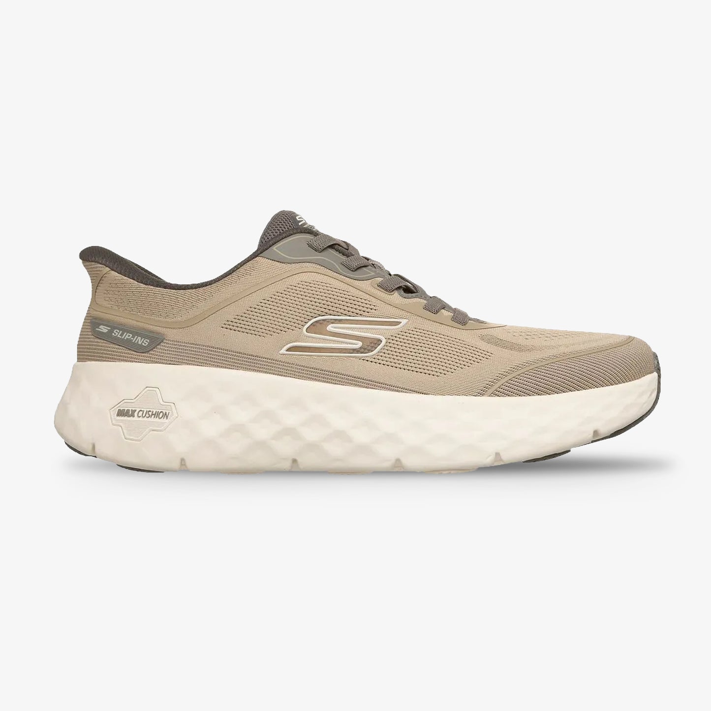 Tenis Skechers Cushioning Flex Hombre Beige Café