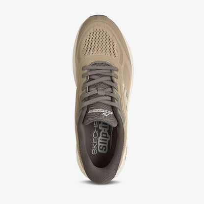 Tenis Skechers Cushioning Flex Hombre Beige Café