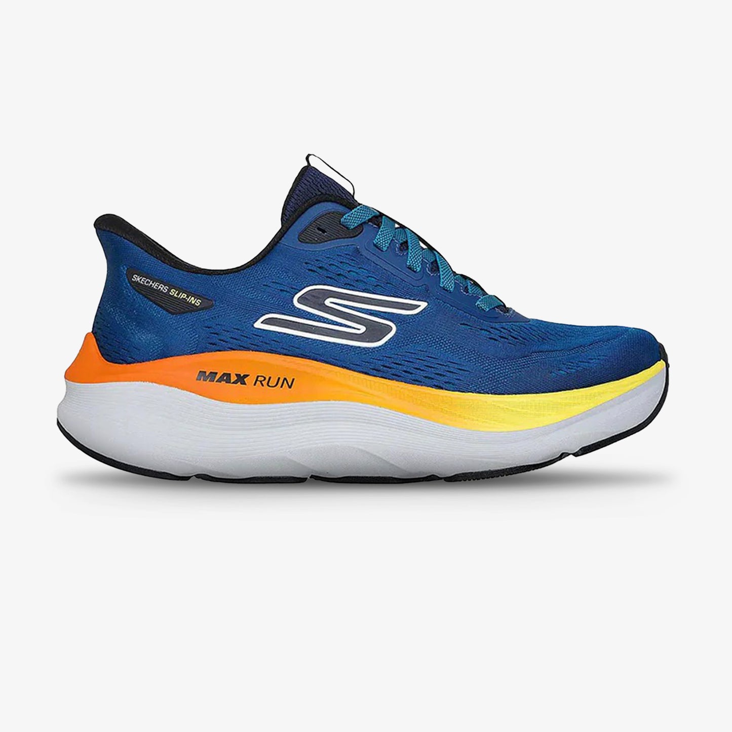 Tenis Skechers Slip-Ins Max Run Hombre Navy Naranja