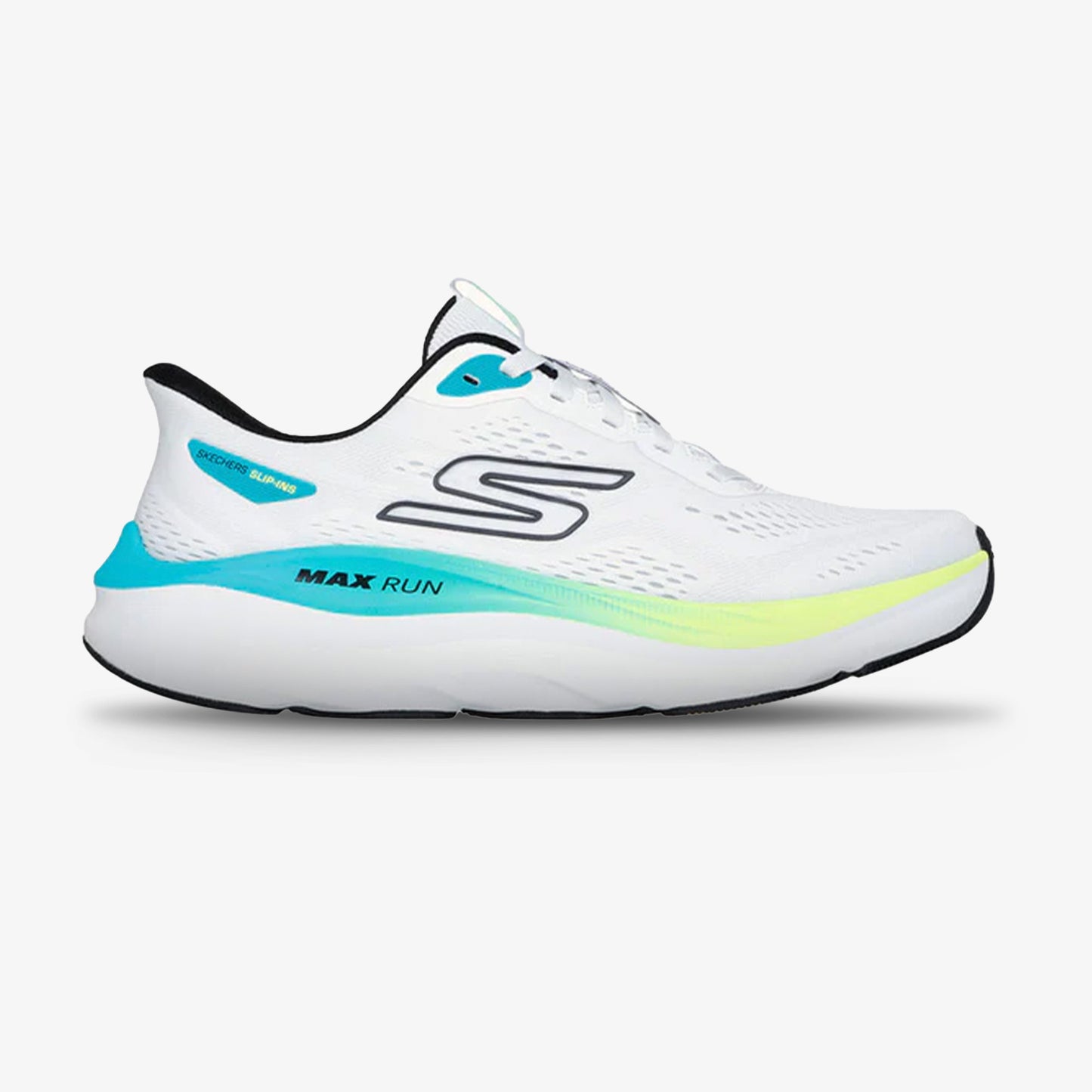 Tenis Skechers Slip-Ins Max Run Hombre Blanco Azul