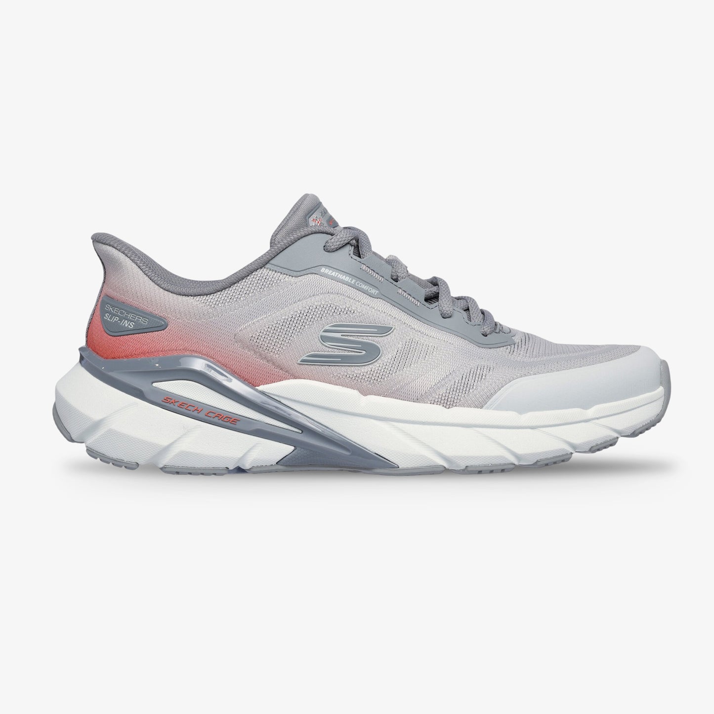 Tenis Skechers Skech Cage Hombre Gris Rojo