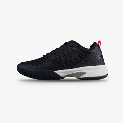 Tenis Fila Court Glide Mujer Negro Rosa