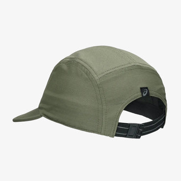 Gorra Asics Performance Run 5 Panel Unisex Verde Blanco