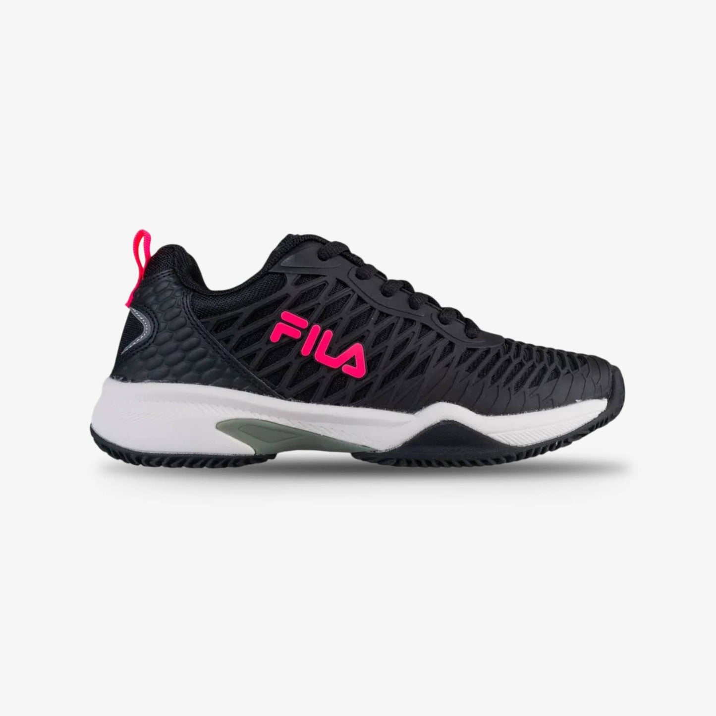 Tenis Fila Court Glide Mujer Negro Rosa
