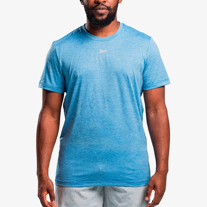 Camiseta Reebok Train Melange Tech Tee Hombre Azul