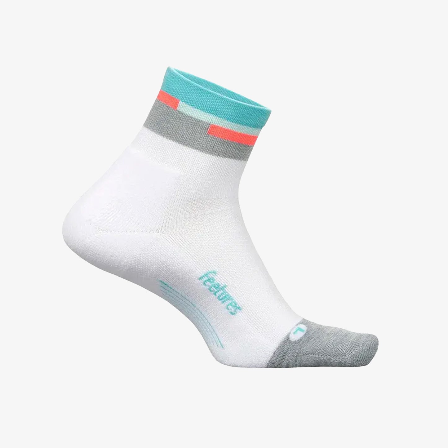 Medias Feetures Elite Light Cushion Quarter Unisex Blanco