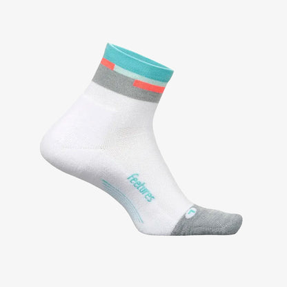 Medias Feetures Elite Light Cushion Quarter Unisex Blanco