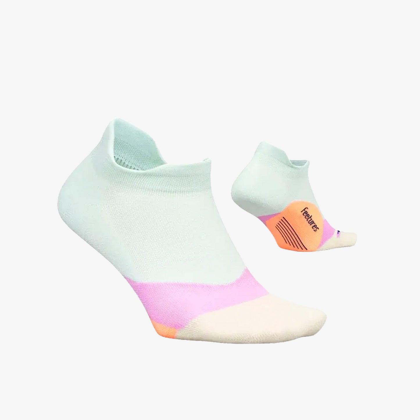 Medias Feetures Elite Light Cushion Low Cut Unisex Verde Naranja