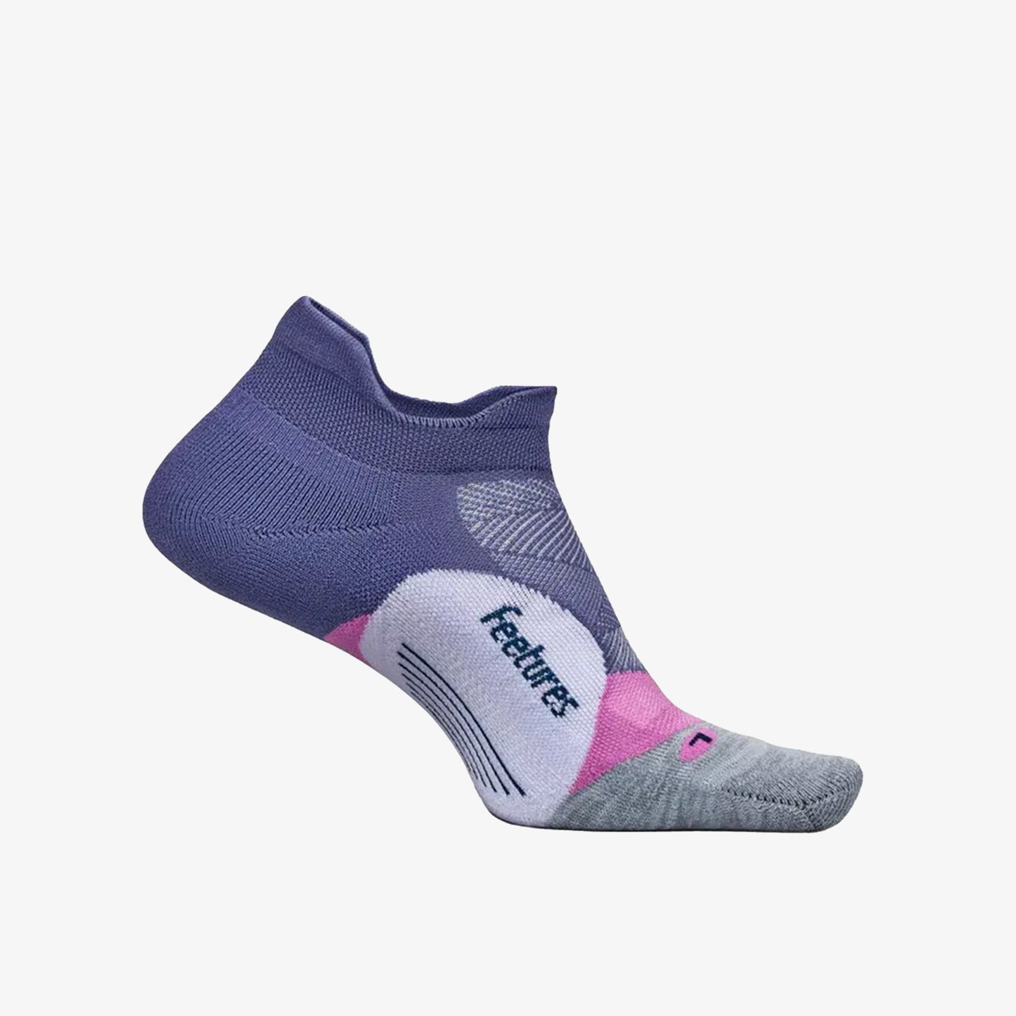 Medias Feetures Elite Light Cushion Low Cut Unisex Morado Gris