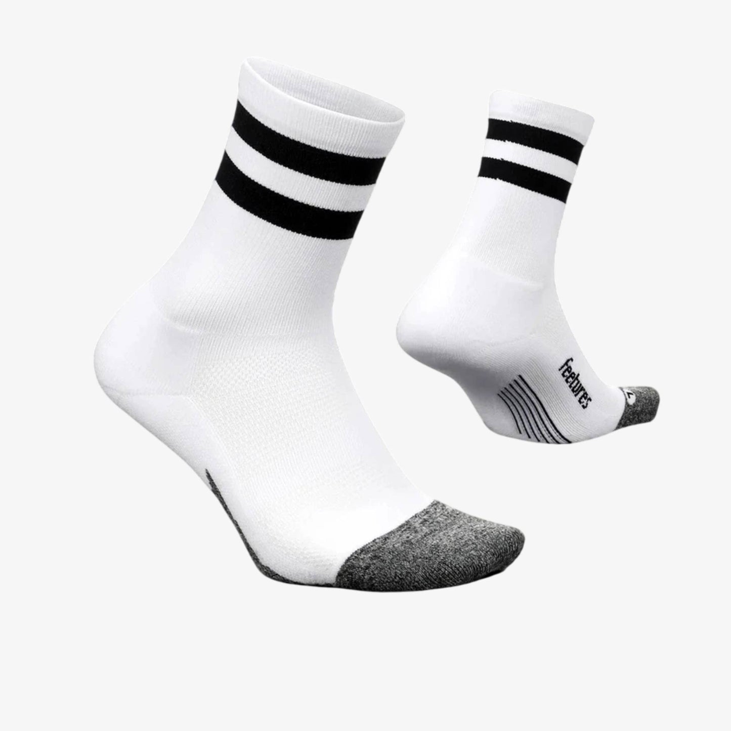 Medias Feetures Elite Light Cushion Mini Crew Blanco Negro