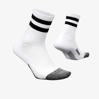 Medias Feetures Elite Light Cushion Mini Crew Blanco Negro