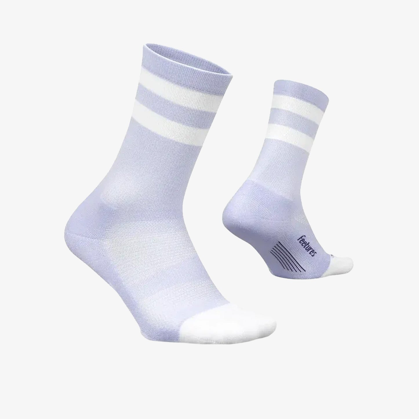 Medias Feetures  Elite Light Cushion Crew Unisex Lila Blanco