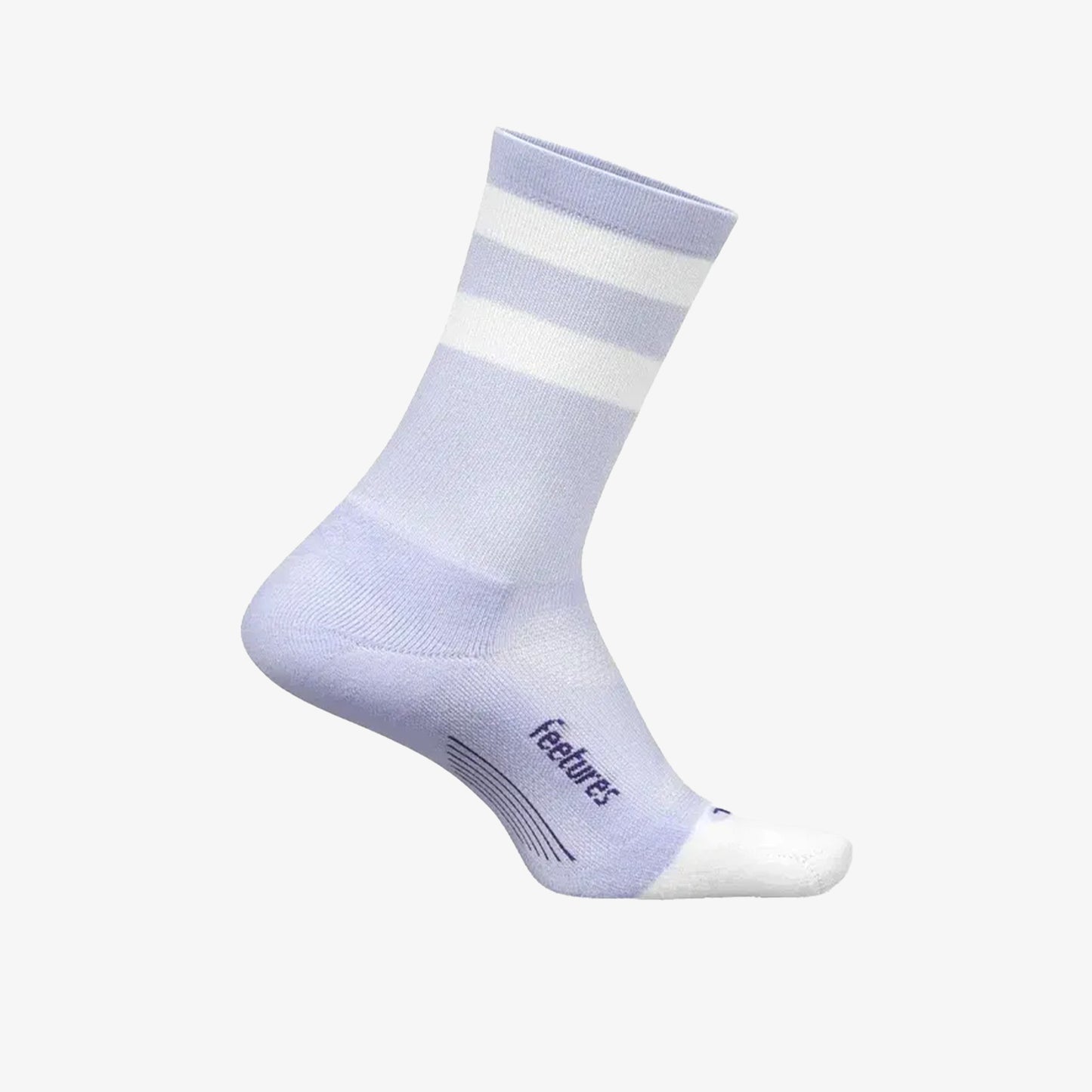 Medias Feetures  Elite Light Cushion Crew Unisex Lila Blanco