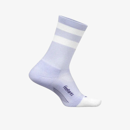Medias Feetures  Elite Light Cushion Crew Unisex Lila Blanco