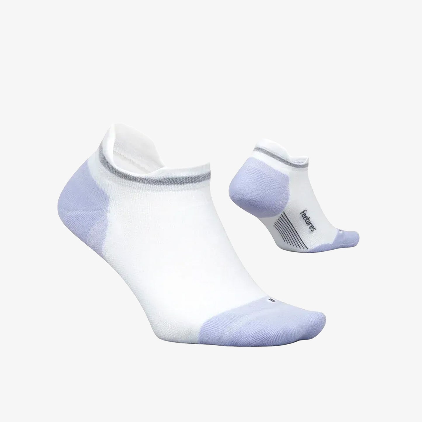 Medias Feetures Elite Max Cushion Unisex Blancas Lila